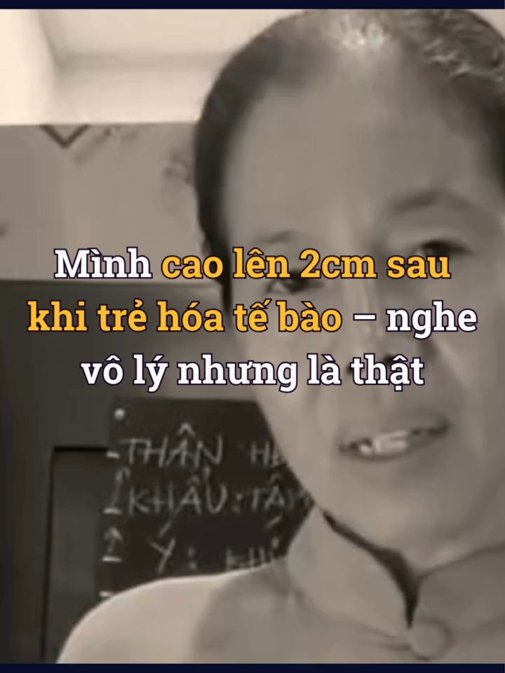 Khi cơ thể thật sự khỏe, không chỉ da đẹp hay eo thon… mà từng tế bào như được thổi căng trở lại.  Cái trẻ không nằm ở tuổi, mà ở năng lượng sống bên trong mình. Mình từng nghĩ già đi là điều không thể tránh. Nhưng khi tế bào được nuôi đúng cách, nó tự căng ra, tự chữa lành, tự trẻ lại.  Giờ mình đứng thẳng hơn, cao hơn, khỏe hơn – vì cơ thể đã “tỉnh dậy”. Cái đẹp thật sự không đến từ mũi kim, mà đến từ cách mình đối xử với từng tế bào.  #LearnOnTikTok #kimsaonhua #xuhuong #langnghecothe #chualanh