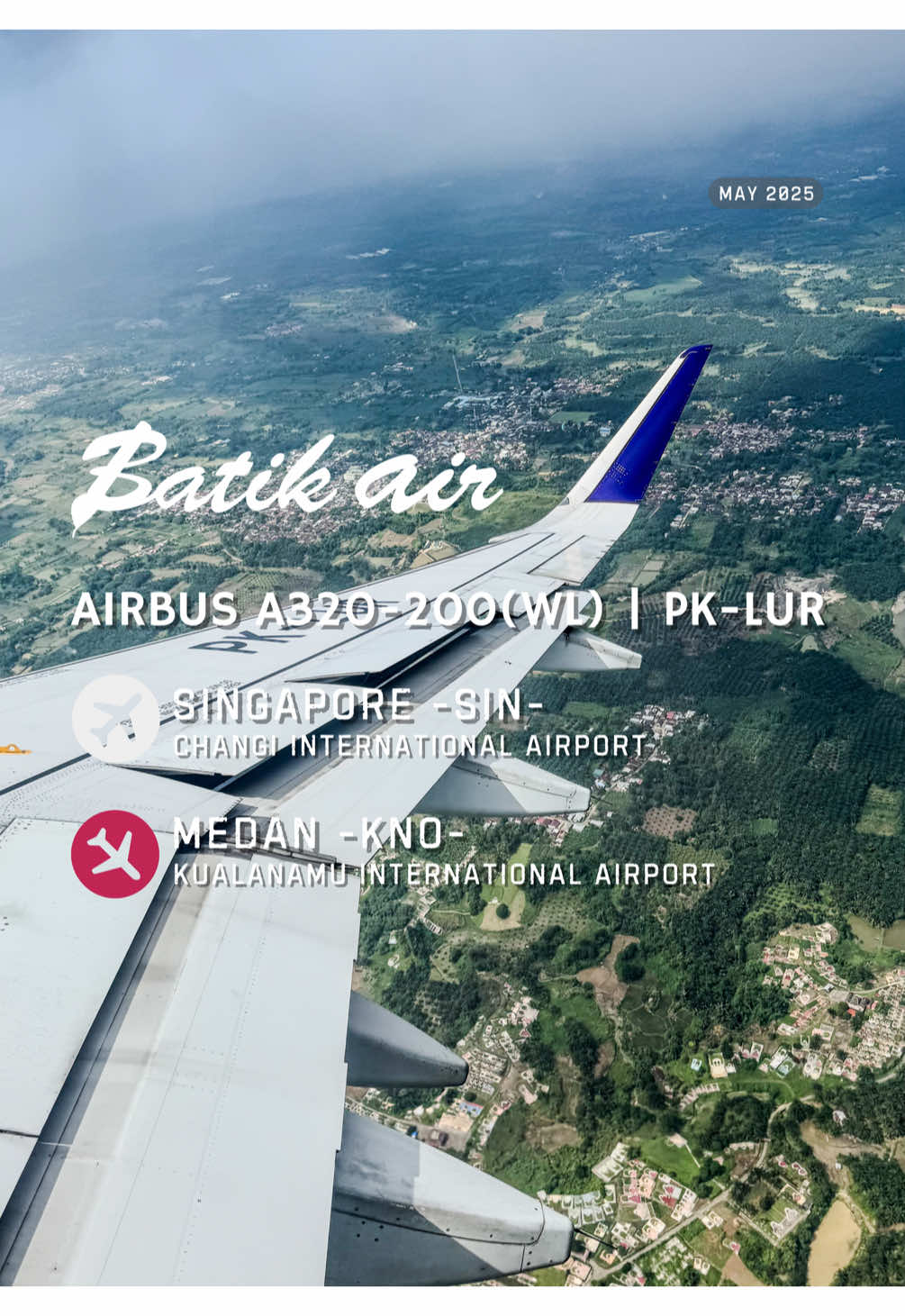 Batik Air ID7146 A320 PK-LUR landing in Medan • KNO • Runway05  #BatikAir #ID7146 #Fragileflyer #fyp #aviation 