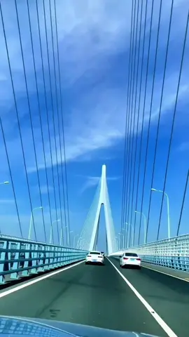 🇨🇳🇨🇳🇨🇳这是中国杭州湾跨海大桥是G15沈海高速组成部分，2008年5月1日通车。它北起嘉兴海盐，南至宁波庵东，全长36千米，是中国首座“数字孪生”跨海大桥。#ch#china🇨🇳r#travellingi#tiktokchinai#discoverr#bridger#traveli#highwayh#chinese