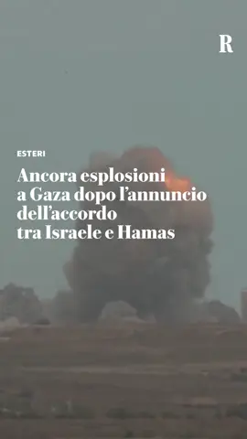 All'alba del 9 ottobre ci sono state nuove esplosioni a Gaza, a poche ore dall'annuncio dell'accordo tra Israele e Hamas per un cessate il fuoco (non ancora entrato in vigore ufficialmente) e lo scambio degli ostaggi, cioè la prima fase del piano annunciato dal presidente degli Stati Uniti Donald Trump. #gaza #israele