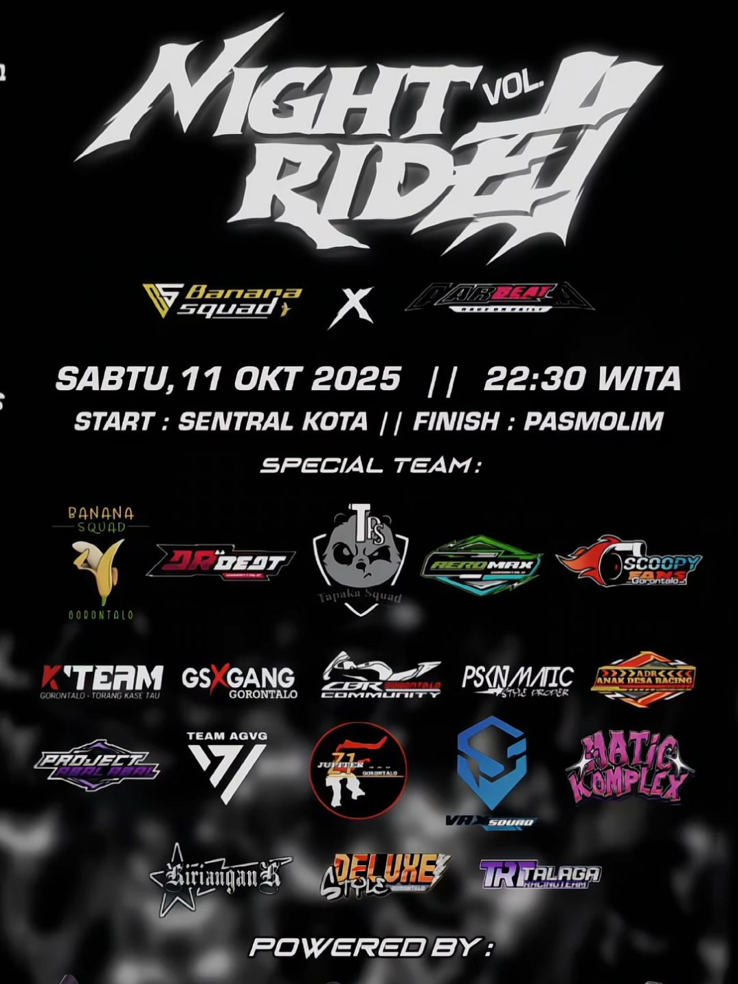 NIGHT RIDE vol.2⚡🔥 _ #bananasquadgorontalo #gorontalo #nightride #bikersgorontalo #tiktokgorontalo 