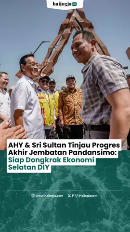 Menteri Koordinator Bidang Infrastruktur dan Pembangunan Kewilayahan Agus Harimurti Yudhoyono (AHY) meninjau langsung progres akhir pembangunan Jembatan Pandansimo, Kamis (9/10). Dalam kunjungan tersebut, AHY didampingi Gubernur DIY Sri Sultan Hamengku Buwono X, Bupati Bantul Abdul Halim Muslih, serta jajaran Kementerian PUPR. “Jembatan ini memiliki nilai strategis, berada di Bantul, DIY, dikerjakan sejak November 2023, dan tahun ini sudah siap, Insya Allah dan mudah-mudahan bisa segera diresmikan,” ujar Menteri AHY. . . . #Haijogja #Haijogjacom #AHY #SriSultanHBX #JembatanPandansimo 