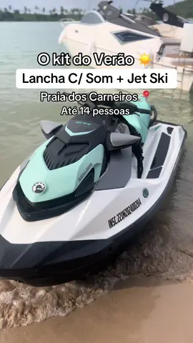 Lancha com Jet Ski incluso 😍 Vem viver essa experiência na Praia dos Carneiros 📍#lancha #praiadoscarneiros #passeiosturisticos #jetski 