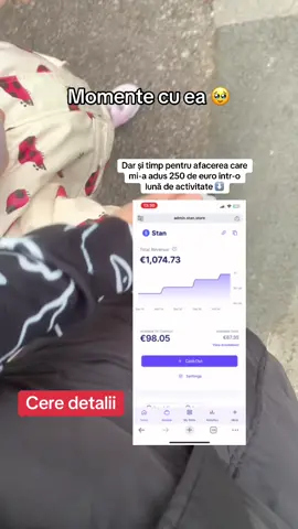 De la zero, doar cu dorința de a face ceva pentru mine și pentru familia mea 🤍 Primele rezultate nu au venit peste noapte, dar au venit pas cu pas. 📅 Ultima lună: 250€ 📅 Ultimele două săptămâni: 170€ 📅 3 luni de activitate: 1.000€ Totul dintr-o afacere digitală, unde revând produse deja create — fără să am nevoie de experiență, fără presiune, doar cu un telefon și dorința de a învăța. E o evoluție personală, nu doar financiară. Am câștigat încredere, curaj și un nou început. 💌 Dacă simți că și tu ai nevoie de o schimbare, scrie-mi „detalii” și îți povestesc mai mult. #evolutiepersonala #inspiratiezilnica #romania #produsedigitale #viatademama 