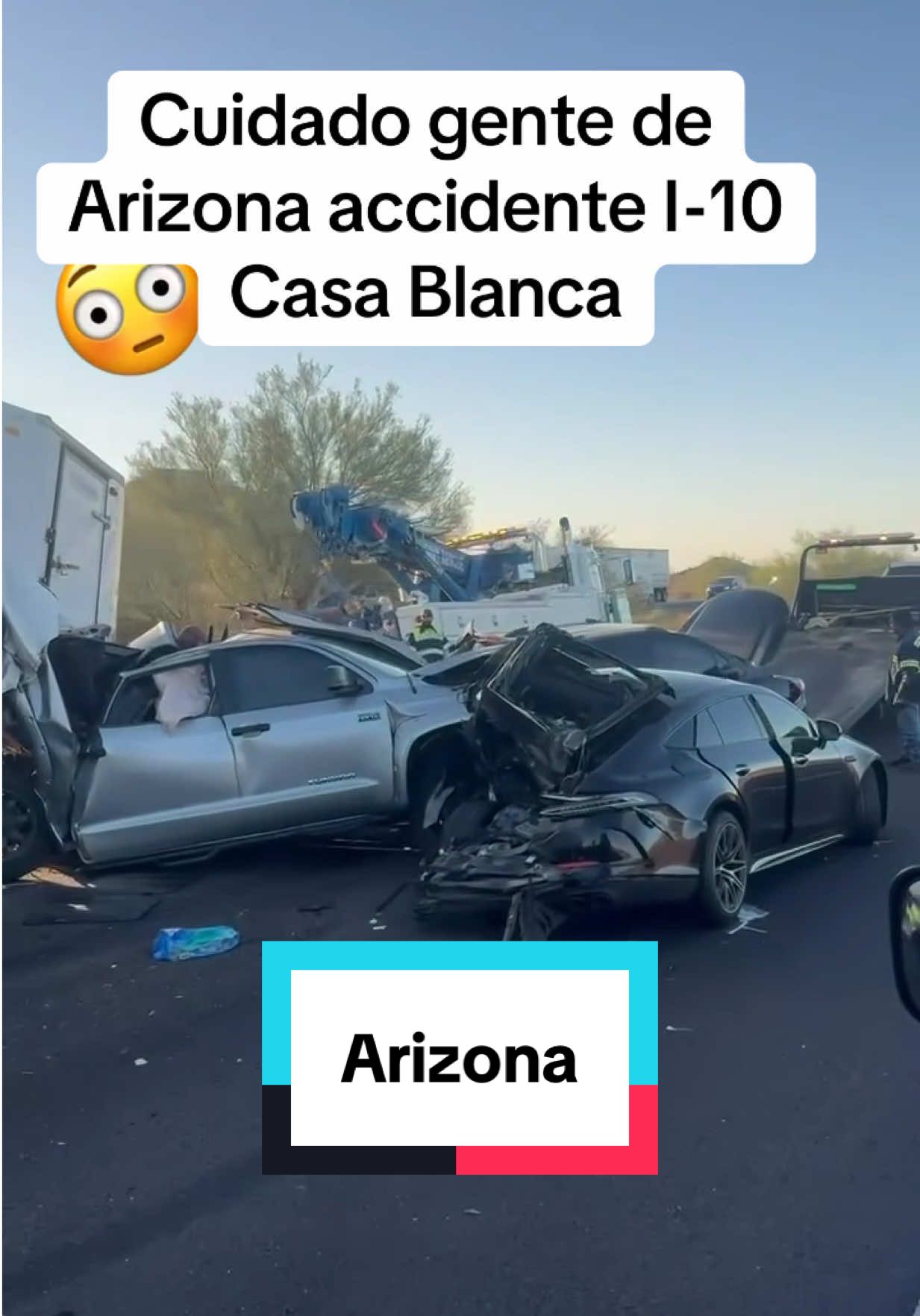 🚗 Impresionante accidente en el freeway i-10 en Arizona cuidado!!!👀 ☀️ #arizona #freeway #precaucion #paratiiiiiiiiiiiiiiiiiiiiiiiiiiiiiii #videoviralitiktok 