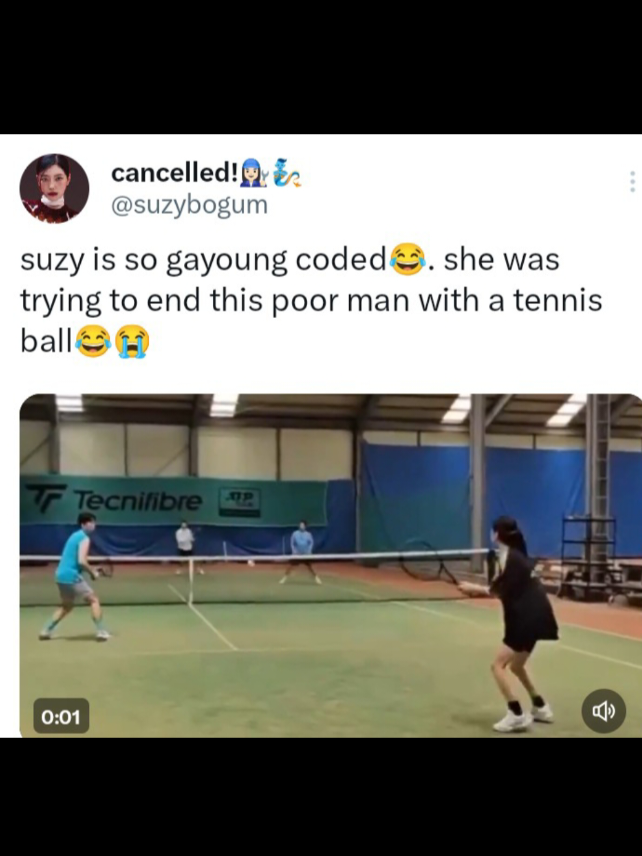 NAG TENNIS SI SUZY,MAY NASAKTAN KAYA 😁 KAYA PLA MAY VIDEO PINAPAKITA UNG KI KAYOUNG CHARACTER NIYA😁🥰⚒️🛠️ #geniemakeawish  #suzybae  #baesuzy  #suzy  @Netflix Korea  @Netflix 