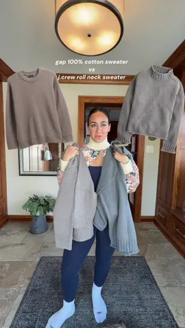 ok so which one do I keep??! @J.Crew @Gap #fallsweater #gap #jcrew #cotton #fallfashion 