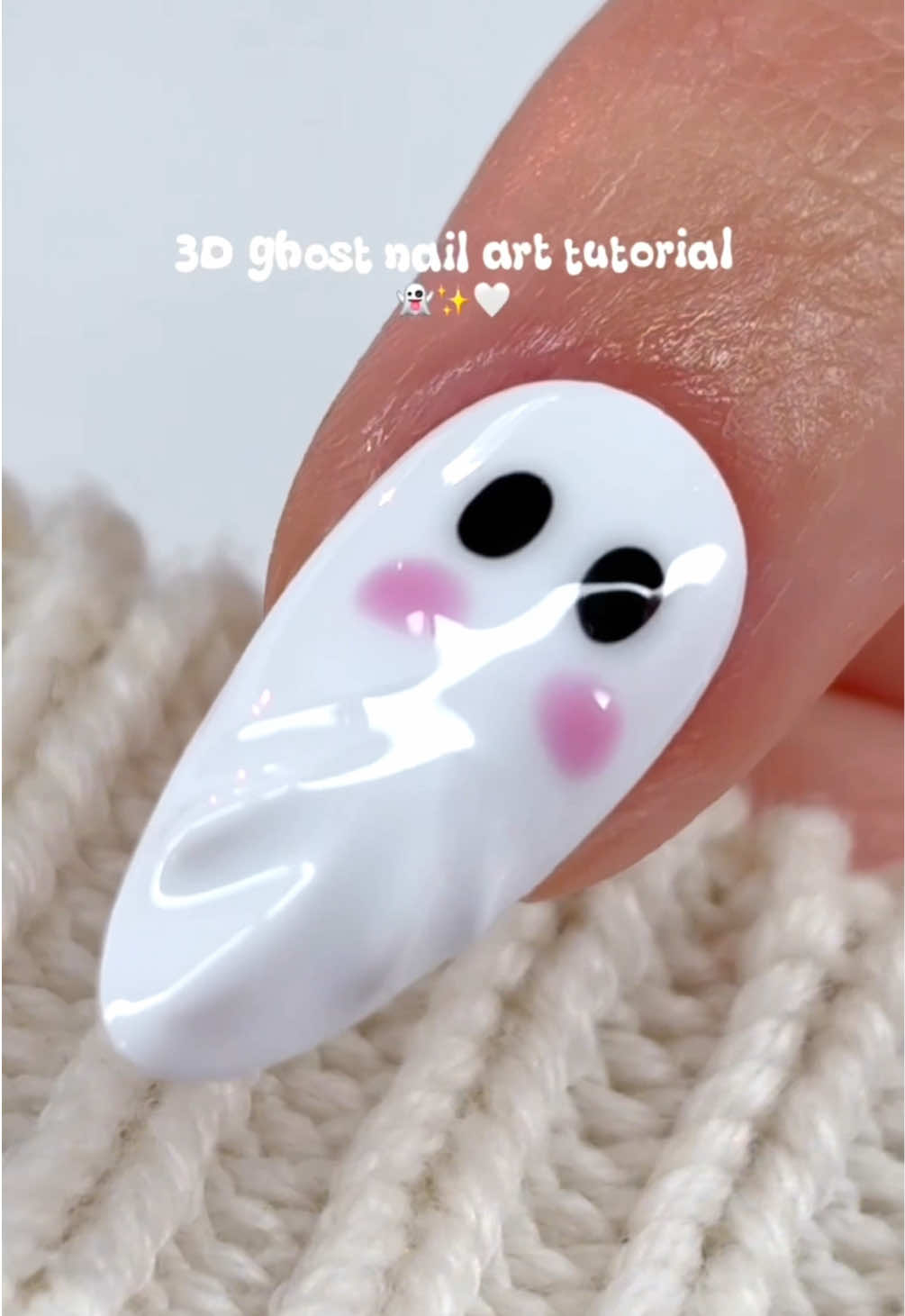 👻✨ 3D GHOST NAILS 👻✨ Sweet, spooky, & totally boo-tiful 💅💖 Made using all Tickled Pinque Cosmetics 🎀 @dreamcorenails 💅🏻 #GhostNails #HalloweenNailArt #tickledpinque 