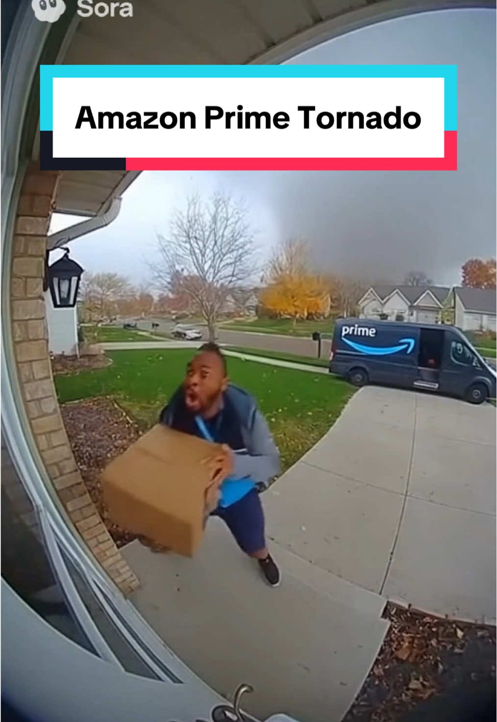 How do you file a missing package complaint with Amazon? My same day delivery was sucked into a tornado. #ai #sora2 #tornado #amazon #ringdoorbell 