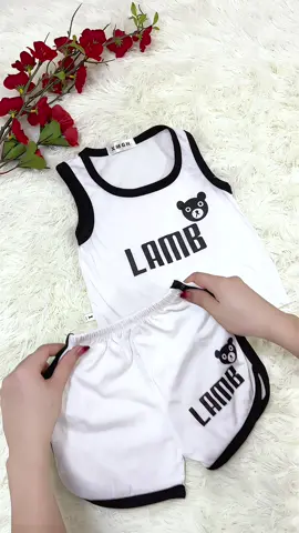 BỘ QUẦN ÁO BA LỖ GẤU LAMB 2 MÀU #thoitrangtreem #mevabe #quanaotreem #bocottonchobe #bobalochobe 