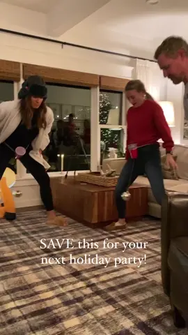 Need some FUN holiday games? 🎄 Follow Every year we host a Christmas Game Night with friends and I may be biased but it’s the BEST PARTY OF THE YEAR! Ornament Swing: Using a red solo cup, string, and duct tape make the cup belt to tie around your waste. Attach a shatterproof ornament to the bottom of the string. I reinforced the top of the ornament with super glue so it didn’t fly off when thrusting 😂 We played this game with couples vs. couples - first couple to get both ornaments in the cups wins. We did a bracket to continue playing until there was an ultimate champion. Wreath Toss: Using a wreath and string, tie the wreath up in the center of a hallway. Mark a line on the floor to stand behind. Fill a bowl with shatterproof ornaments. I did two different colors, 3 of which were bonus ornaments and counted for 2 points if they were tossed through the wreath! Other ornaments counted as 1 point. Each participant takes turns tossing the bowl of ornaments through the center of the wreath until the bowl is empty. Player to get the most ornaments through the center of the wreath wins! Lollipop It: I bought a large lollipop from a craft store and a shatter proof ornament. Each player must bounce the ornament on the head of the lollipop and see how many they can get consecutively. The tip of the ornament causes the ornament to bounce off the lollipop in random direction! Most in a row WINS! Christmas Tree Stack: Use 20 green rolo candies and 1 gold rolo for the star. Each player takes turns stacking the rolos into a pyramid with the gold rolo at the top. Pyramid must stand for 3 seconds once complete. Person with the fastest time wins! Snow Ball Shovel: Using two bowls, a plastic spoon, and cotton balls each player gets 30 seconds to transfer as many “snowballs” from one bowl to another. Person who shovels the most snowballs wins! Play & Tag #christmasgames #holidaygames #christmasfun #christmasfunny