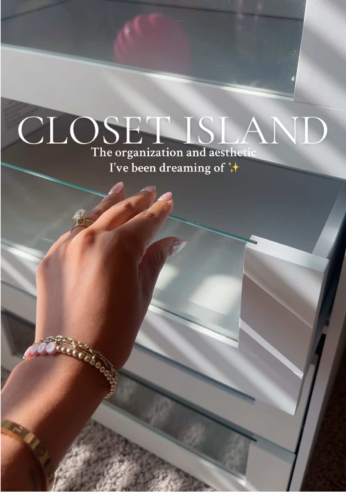 Store perfumes, jewelry, and folded clothes while keeping everything beautifully displayed under glass in your closet or bedroom. #organizationinspo #modernhome #aestheticdecor #closetorganization #closetupgrade 