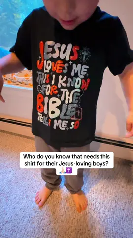 My son LOVES this shirt! ♥️ #Christian #christianmom #jesuslovesme #kidsapparel #toddlerboy 