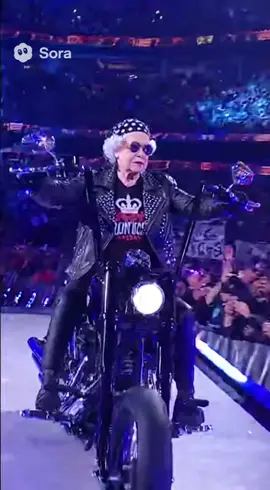 The Queen makes her entrance at Wrestlemania 2000 #fyp #WWE #sora #comedy #uk 