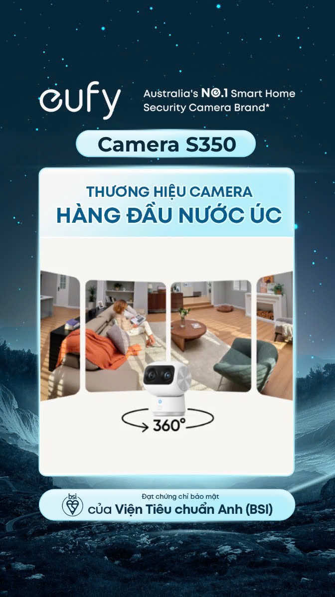 Camera trong nhà eufy S350 - Với camera kép 4K góc rộng và camera tele 2K cùng góc nhìn toàn cảnh 360 độ giúp quan sát mọi góc trong nhà dễ dàng hơn 👀🏠 #eufy #eufyvietnam #eufysecuritycamera #eufys350 