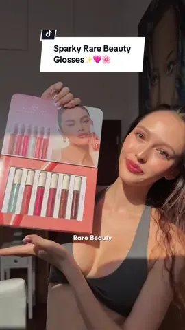So in love with these sparkly @Rare Beauty glosses✨🌸🩷