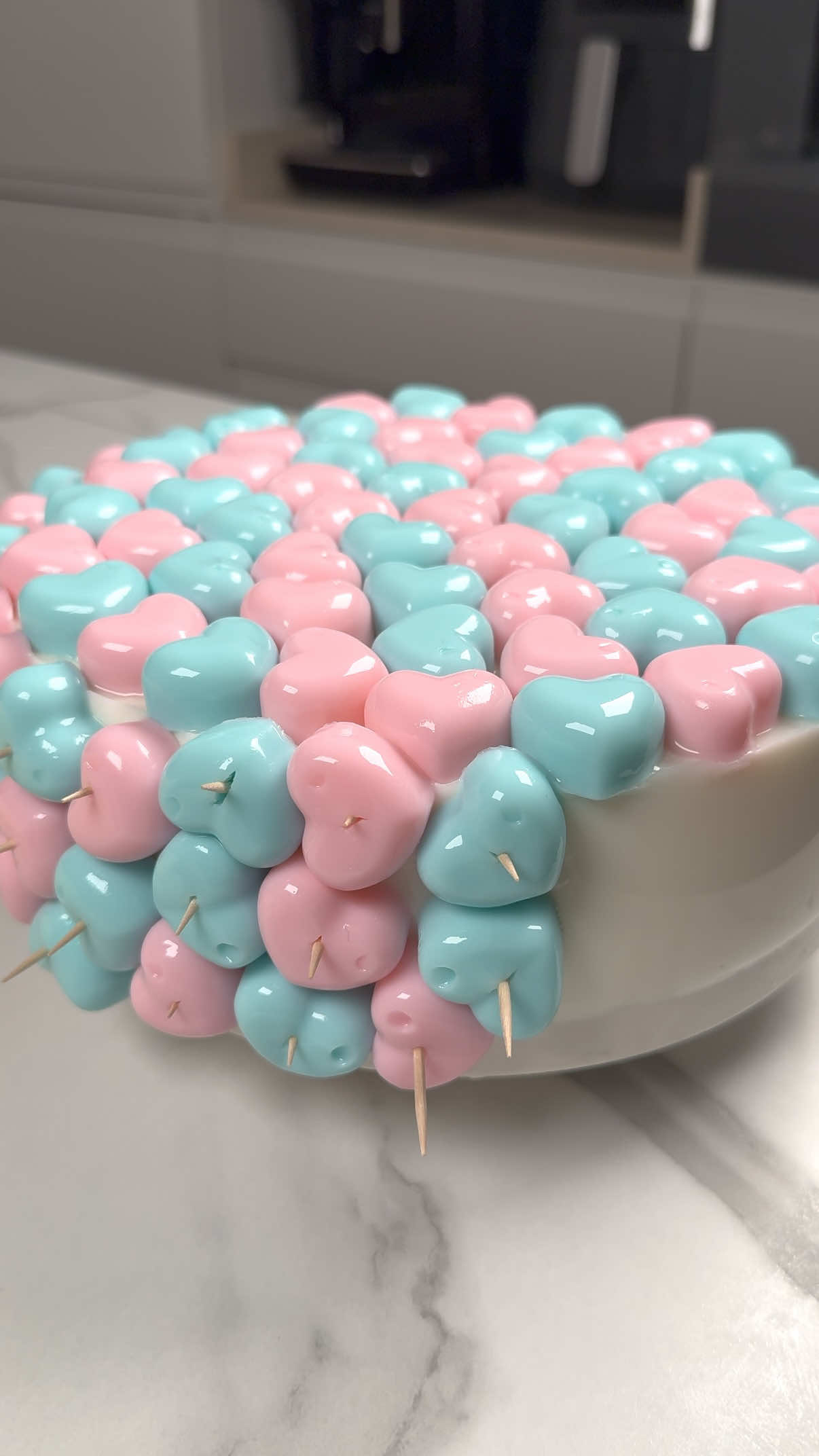 let’s make gender reveal jelly cake 🩵🩷🩵🩷  #asmr #dessert #jelly #jellycake #sweet 