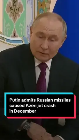 President Vladimir #Putin acknowledged that a #Russian air defense system was responsible for the crash of an Azerbaijan Airlines passenger jet that killed 38 people in December (translation via AP) 