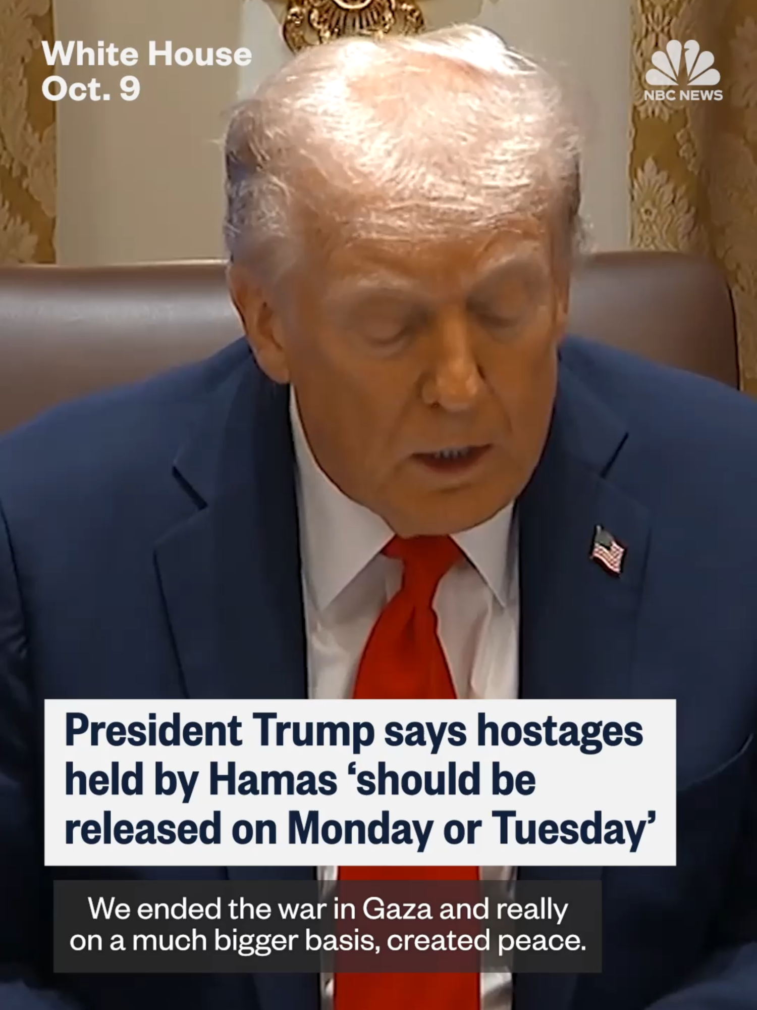 President Donald #Trump says the hostages held by Hamas are expected to be released early next week on Monday or Tuesday. Trump says he hopes to travel to the #Egypt and says the day of the hostage release will “be a day of joy.”