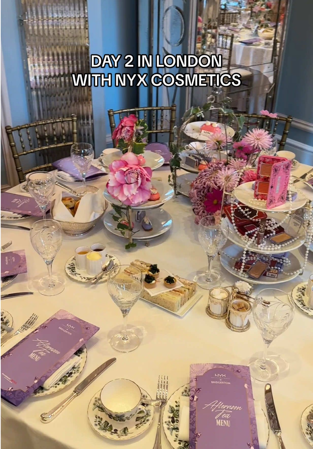 exploring London + the most INSANE afternoon tea, what more could a girl want 💞 @NYX Professional Makeup @Bridgerton @KC @Bri @lex #nyxcosmetics #london #bridgerton #afternoontea #nyxcosmeticsxbridgerton 