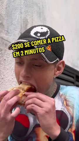 $200 se comer a pizza em 2 minutos 🍕 