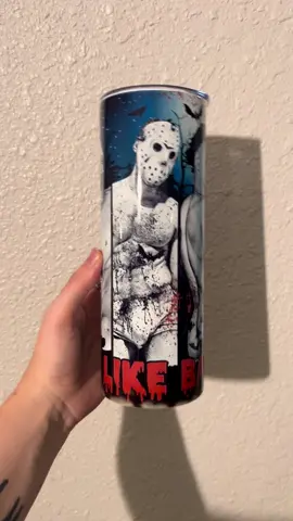 Don’t we all love the villains??? #horrormovies #sublimation #sublimationtumbler #maskedmen #bookish 
