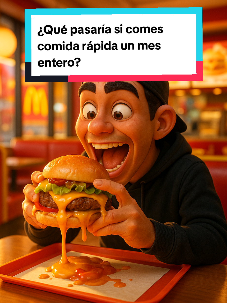 ¿Qué pasaría si solo comes comida rápida durante un mes entero?, aquí te lo cuento en menos de un minuto #mcdonalds #comidarapida #hamburger #flashtrivia99 #unitedstates 