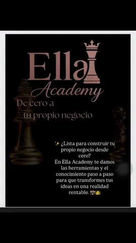 ✨ ¿Lista para construir tu propio negocio desde cero? En Ella Academy te damos las herramientas y el conocimiento paso a paso para que transformes tus ideas en una realidad rentable. 💼👑 📚 Aprende a crear tu emprendimiento desde cero 🚀 Desarrolla habilidades reales para crecer 🤎 Forma parte de una comunidad que te impulsa 🔗 Inscríbete hoy y da tu primer paso hacia tu independencia 👑 #EllaAcademy #MujeresEmprendedoras #NegocioPropio #EmprenderEsPoder #DeCeroATuNegocio 