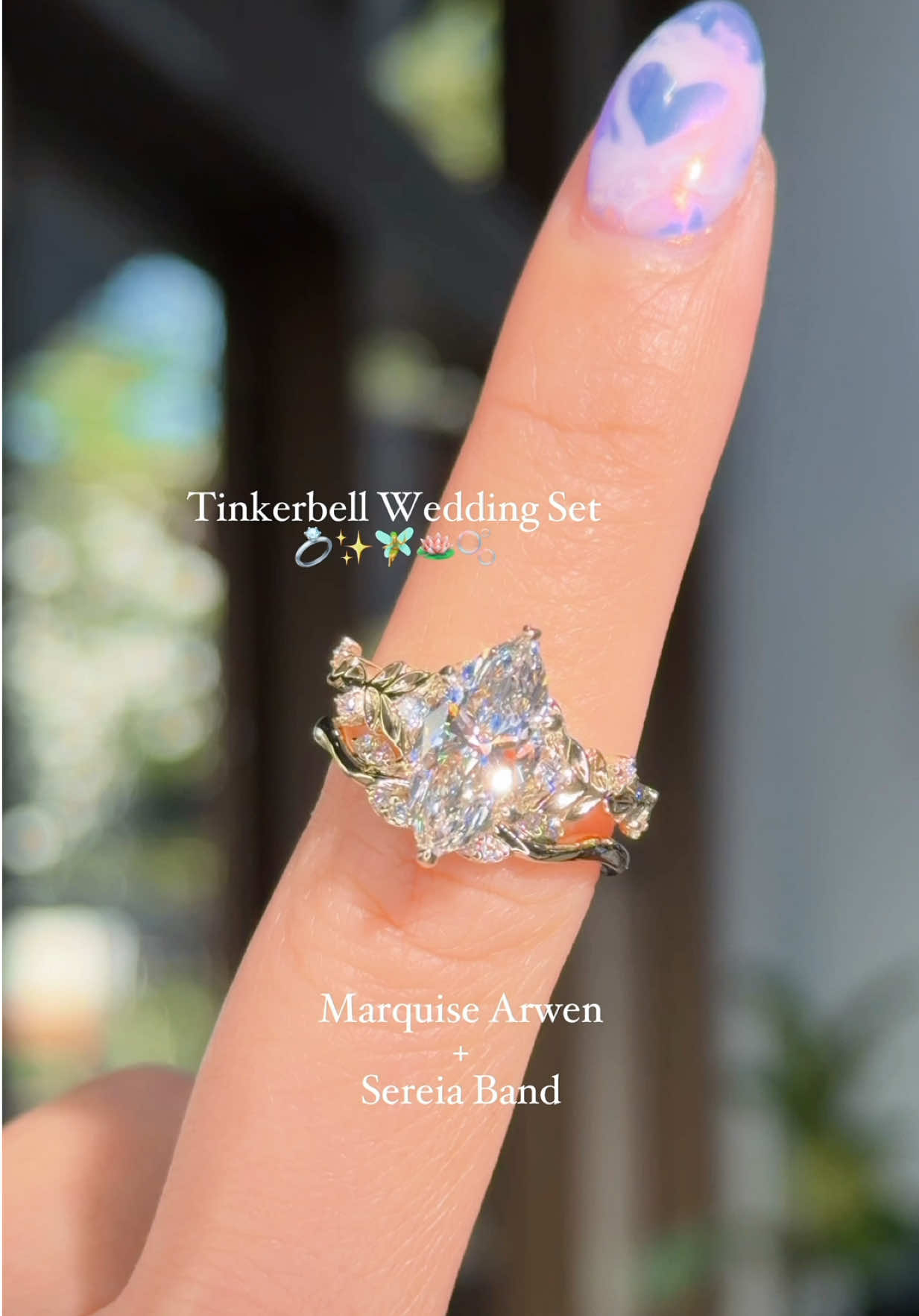 A wedding set so pretty a fairy would wear it ✨💫 Nature-inspired details, graceful curves, and glimmering diamonds make this set feel like it’s right out of a storybook 🦌🌳🧝‍♀️📖💕 🌱 Marquise Arwen Engagement Ring – $3,634 💫 Sereia Wedding Band – $999 Customize this set to make it your own 🛠️ Text us to get started 714-899-1122  💍 Try it on IRL 💕 Book an appointment to visit our showroom in Huntington Beach! 💌 Send this to someone who loves fantasy inspired jewelry ✨ 🛍️ Shop now at PrincessBrideDiamonds.com