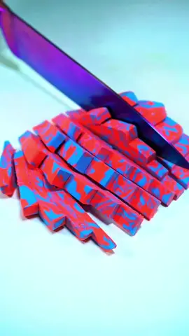 Satisfying Slice! Red & Blue Marble Soap Cutting ASMR 😱 #asmr #clay #satisfying #kineticsand #fyp 