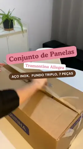 Jogo de Panelas 7 Peças Allegra Aço Inox Tramintina #achadinhos #achadosshopee #panelas #utilidadedomestica #utilidadesdolar 