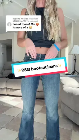 Replying to @Amanda Jorgensen UTAH REALTOR® Low-rise, flared, and effortlessly cool these RSQ bootcut jeans are giving early 2000s energy in the best way. Pair with a baby tee and chunky sneakers for the full vibe. #Y2KFashion #BootcutJeans #RSQStyle #TrendingOnTikTok #ThrowbackFits