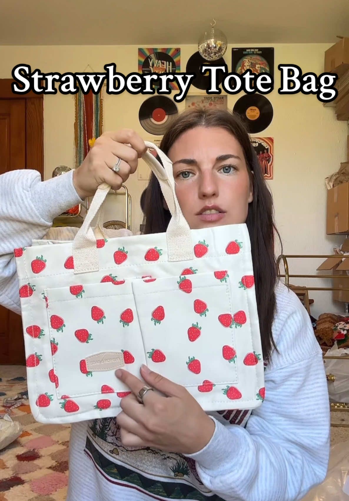 Is the patch crooked?! 🍰🍓 #biblebag #churchbag #totebag #everythingbag #strawberry 
