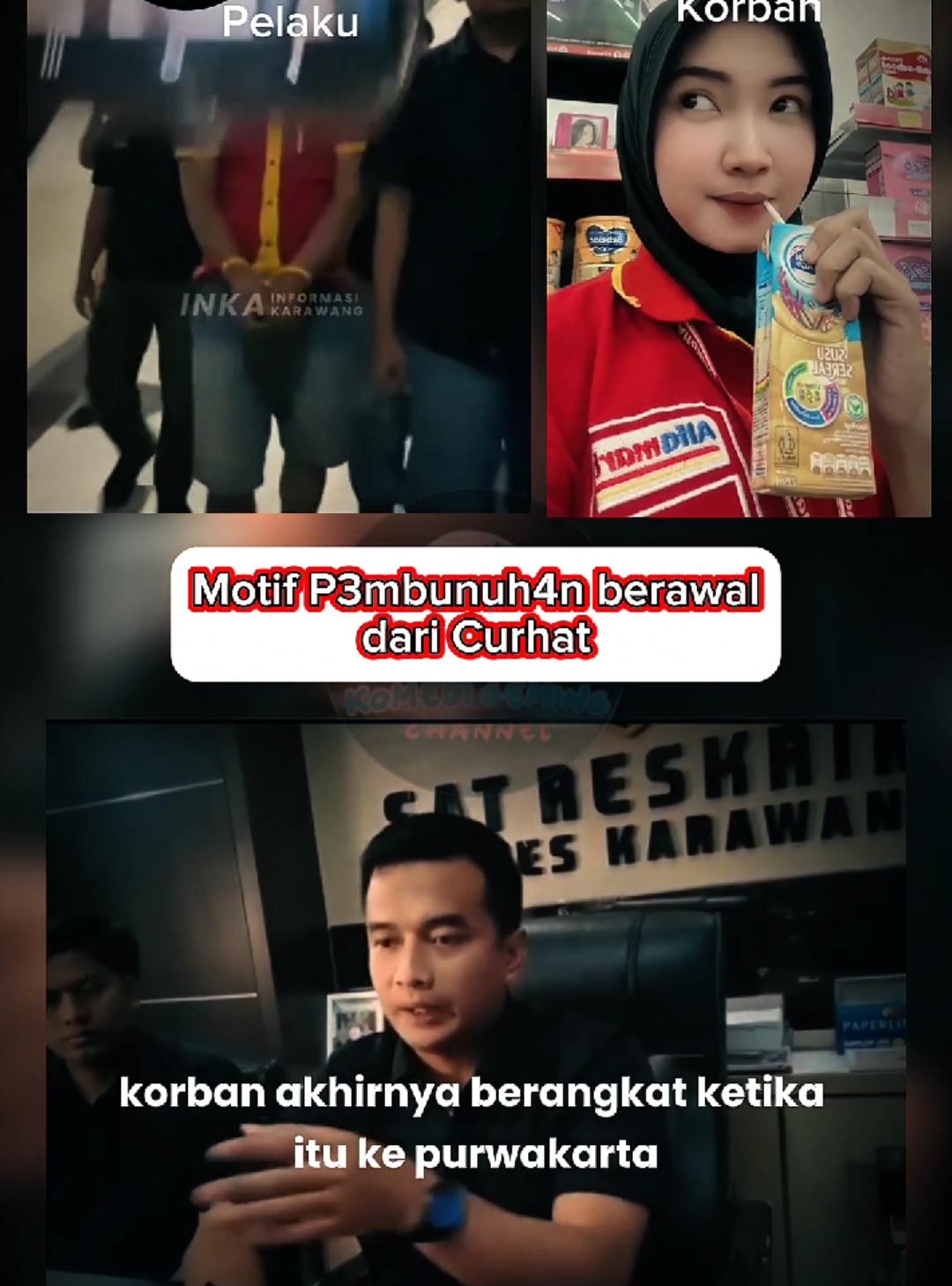 Motif P3MBUNUH4N Dina Oktaviani berawal dari curhat #dinaoktaviani #karawangviral #karawang #beritaviral #purwakarta 
