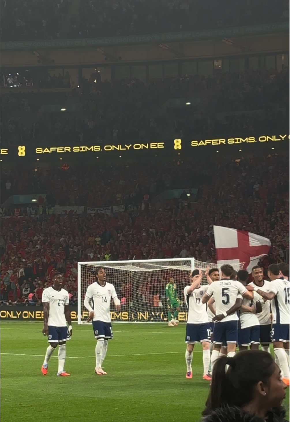 Bukayo Saka scores a worldie at Wembley vs. Wales 🦁⚽️ #ThreeLions #England #englandfootball 