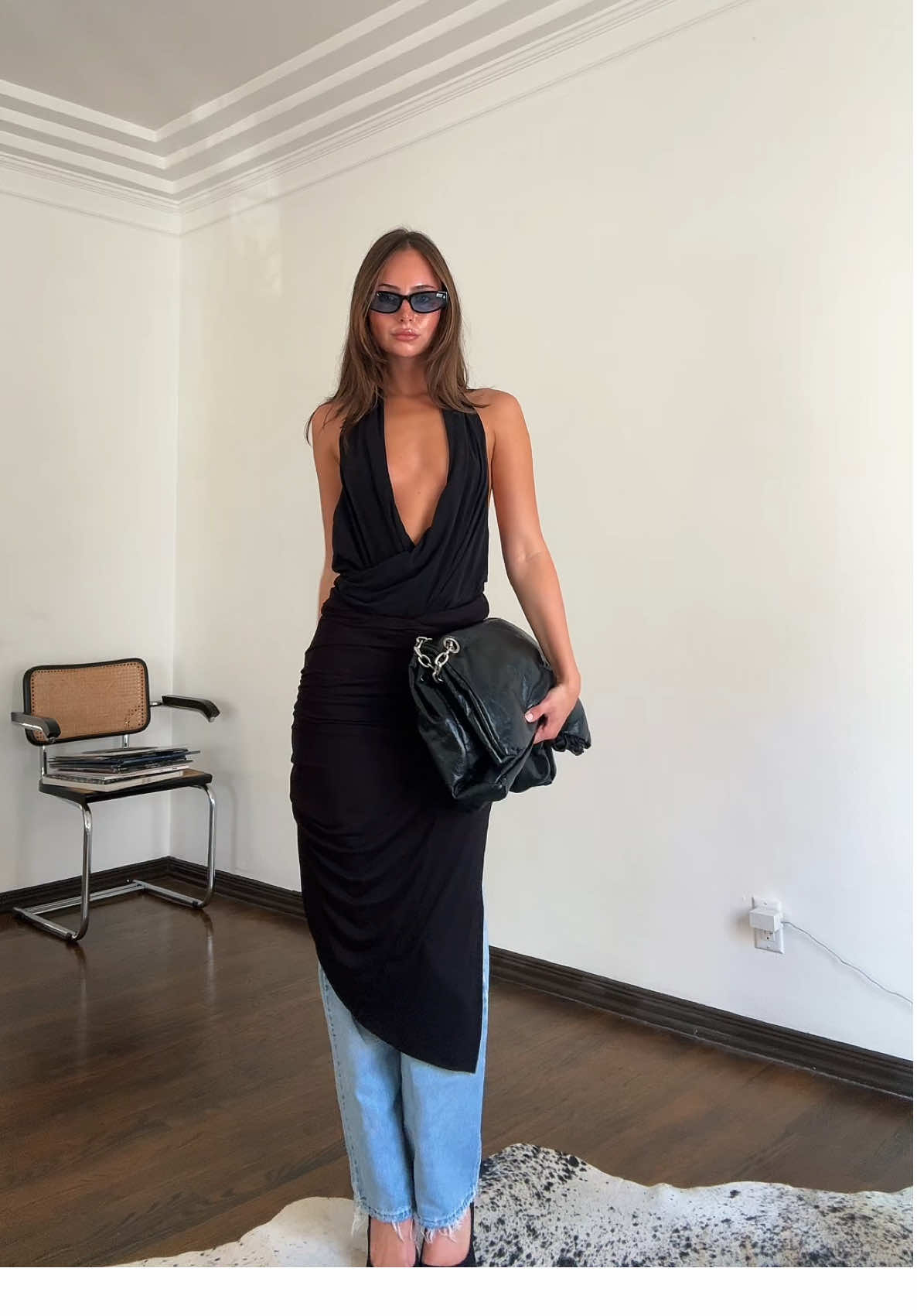 fit of the day <3333 🖤 #outfitoftheday #OOTD #style #fallfashion #blackdress 