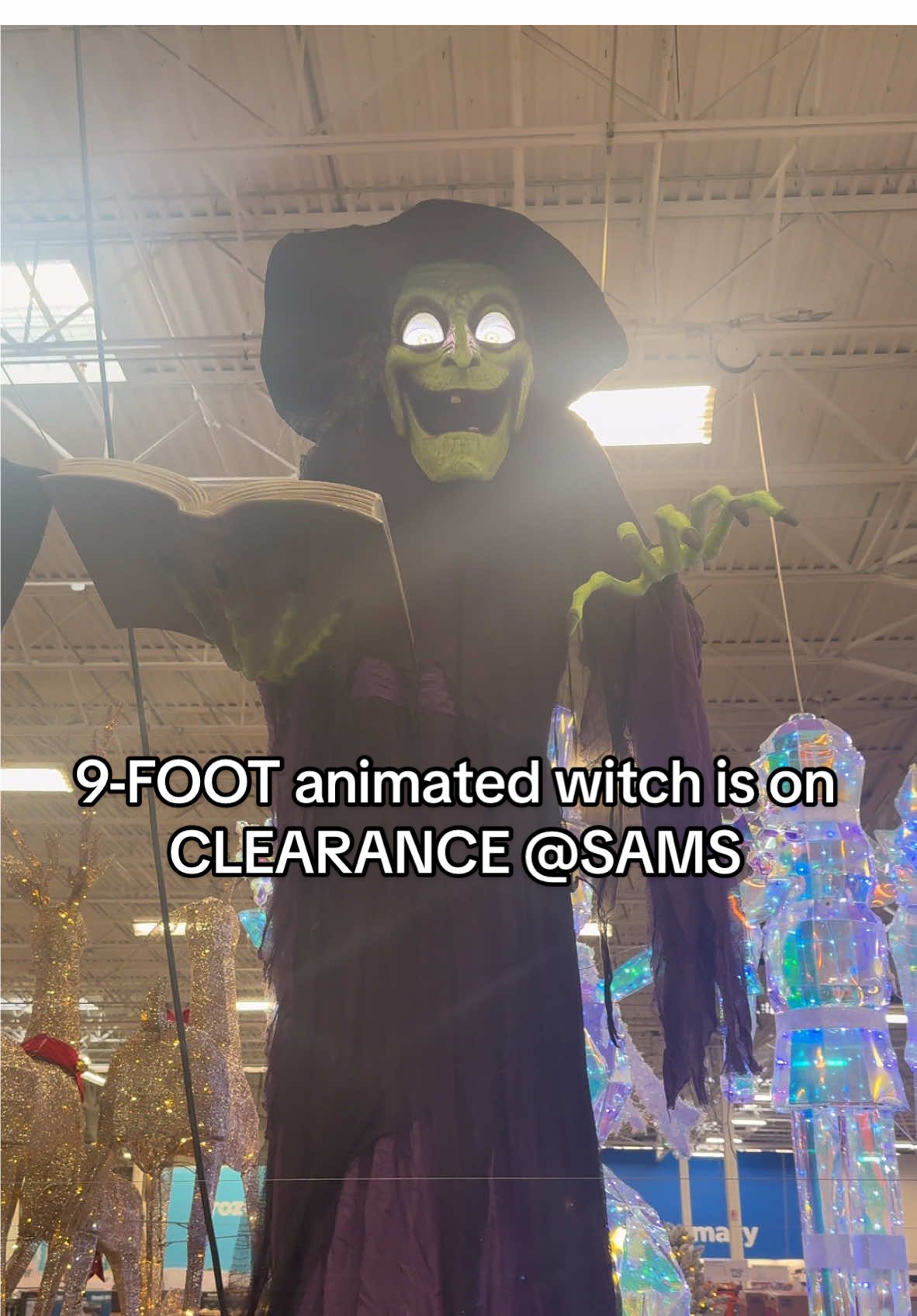 🧙‍♀️ RUN, don’t walk, to Sam’s Club!! This 9-FOOT animated spell-casting witch is on CLEARANCE for just $176 in-store 👀 (and I just checked — it’s even a little cheaper at $173 on the Sam’s Club app 😱). Perfect for your Halloween setup 🎃 #samsclubfinds #halloweendecor #witchyvibes #clearancefinds #halloween2025 #fall #halloween #samsclub #samsclubmusthaves #witchtok #hallowe #fyp 