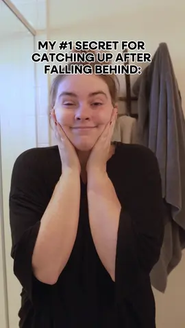 Here’s exactly what was on my list: Things that are due TODAY (get current): - Respond to mastermind folks - Share docs with key team members for consulting project - Post a vlog for 30-day challenge Things that are due TOMORROW (get ahead) - Send video / activity for next week CA to team Today I worked on those things first, and once they were done, THEN and only then did I go back and work on stuff that I’m “behind” on from last week.  I know it seems counterintuitive.  But as both a behavior change PhD AND someone who was once perpetually behind, always (we’re talking academic probation in college for having so many missing assignments) — I can tell you both from science & from experience that this is a game changer.  (I’m now the type of person who is usually working on tasks at least a week if not a month ahead of time).  Try it out — and let me know how it goes.