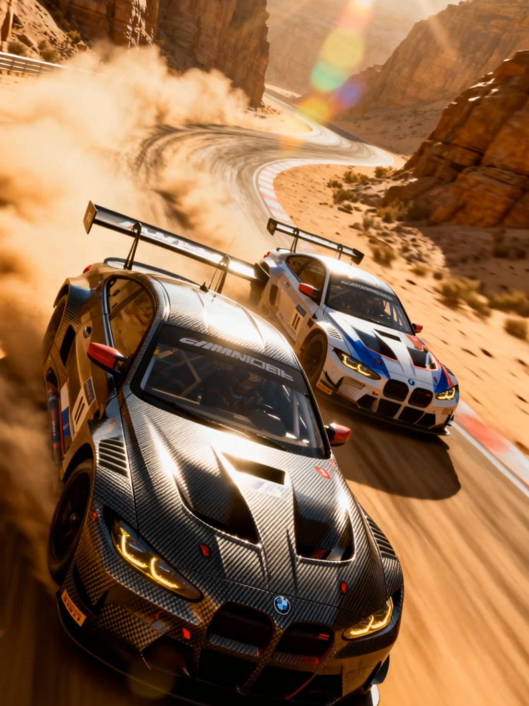 Live Wallpaper | BMW M4 - The Desert Duel #bmw #bmwm4 #livewallpaper #carwallpaper #cartok #bmwracing #coolcars #desertdrift #racing #aivideo #cartok #wallpapervideo