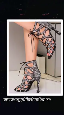 Women's High-top Lace-up Jazz Dance Shoes - Women’s Diamanté Lace-Up Heels Peep Toe High-Top Stilettos Dance Party shoes Heels UK - stunning & Beautiful  Buy with confidence via link provided below ; www.sapphirelondon.co Or  https://ebay.us/m/PMst8r #helpmegrow #foryoupage #party #HeelsOfTikTok           