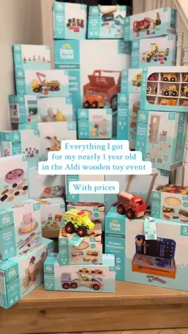 Everything I got in the Aldi wooden toy event for my first born nearly 1 year old. These will be spread out as Christmas and birthday presents over the next year 🫶🏼😍 #aldiwoodentoyevent2025 #aldiwoodentoys #aldi 