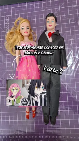 Transformando boneco em Obanai | Parte 2. . . .  #biscuit #kimetsunoyaiba #demomslayer 