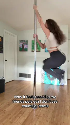 I get so nervous teaching others 😅 #pole #dance #friends #teach #fypageシ 