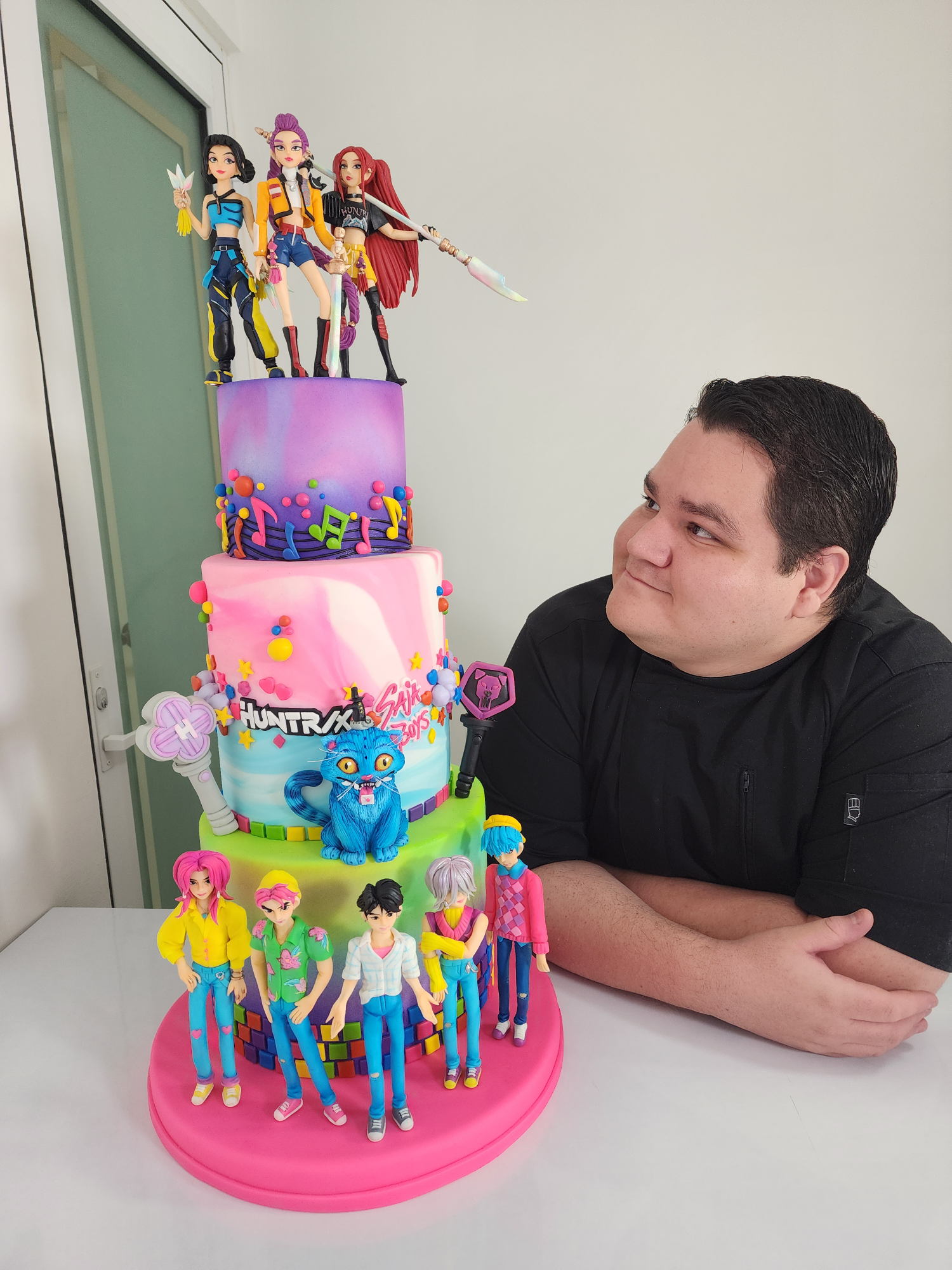 Pastel temático KPop Demon Hunters #kpopdemonhunter #sajaboys #huntrix #demonhunters