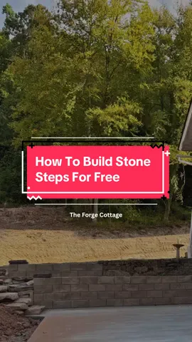 How to build natural stone steps for free: Step 1️⃣ Find the “perfect” rocks in your backyard pile (they’ll all weigh a ton). Step 2️⃣ No pile? Head to the river — bonus points if you fall in. Step 3️⃣ Inch them into place with your backhoe, question your choices, then admire your free steps. 😂 #theforgehouse #landscape #stonework #reclaimed #stone 