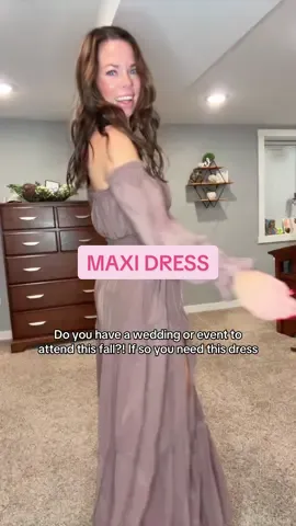 This dress is seriously the cutest! 🤩🤩 #maxidress #weddingguestdress #fallevent #tiktokshopfalldealsforyou #CapCut 