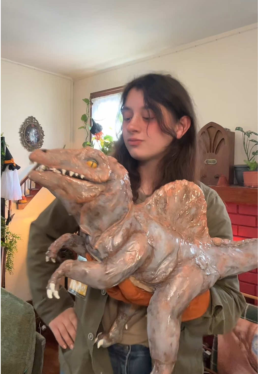 Halloween costume unlocked 🦖 #jurassicpark #jurassicworld #halloween #cosplay #spinosaurus 