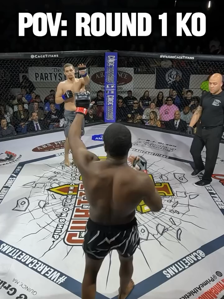 Round 1 HEAD KICK😳🔥#wearecagetitans #combatsports #mma