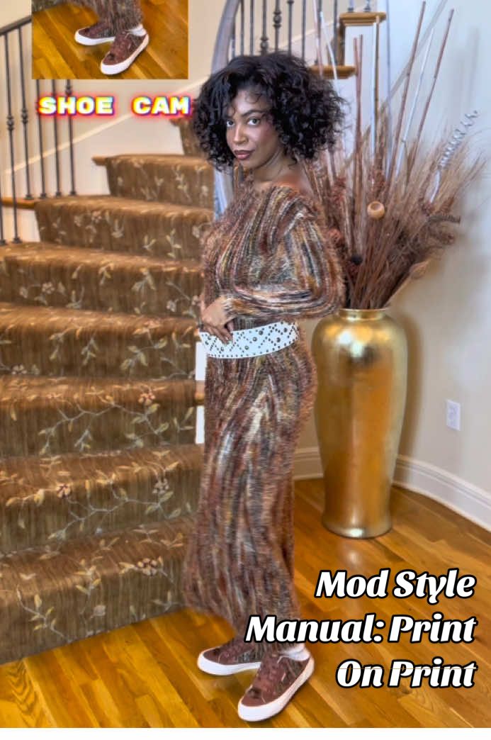 Two complementary prints works well together! @Rocket Dog Footwear #stylewithme #maximalistfashion #falloutfitinspo #thekansascityitgirl #themodlittlemelanin 