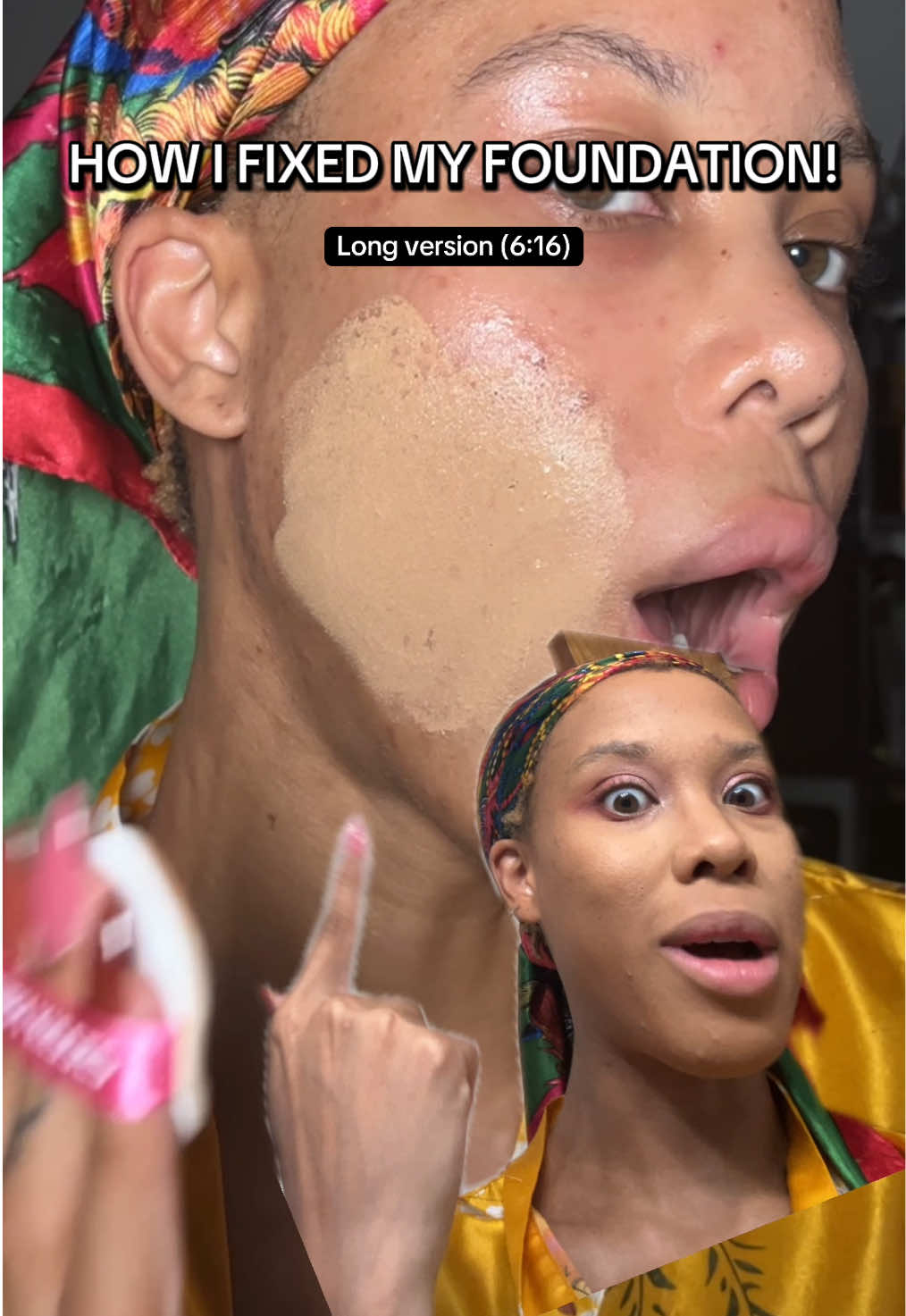 Here’s how I fixed my too light foundation! I really do love the formula from @Ruby Kisses I just need to try the next shade down😭😭😂  Products mentioned:  @Fenty Beauty Pro Filtr Setting Powder in Honey   @Laura Mercier Translucent Setting Powder in Translucent Honey Rosy Rosa Mutli-Puff purchased at @Osaka Ebisu-Chicago (not available online!) @Too Faced Hangover Rx 3-in-1 Refreshing Primer & Setting Spray  @Makeup Revolution SuperFix Super Hold Setting Spray  @coverfx  Monochromatic Bronzer Duo in Suntan Bronze   #greenscreen #makeupfail #makeuptutorial #fyp #cushionfoundation 